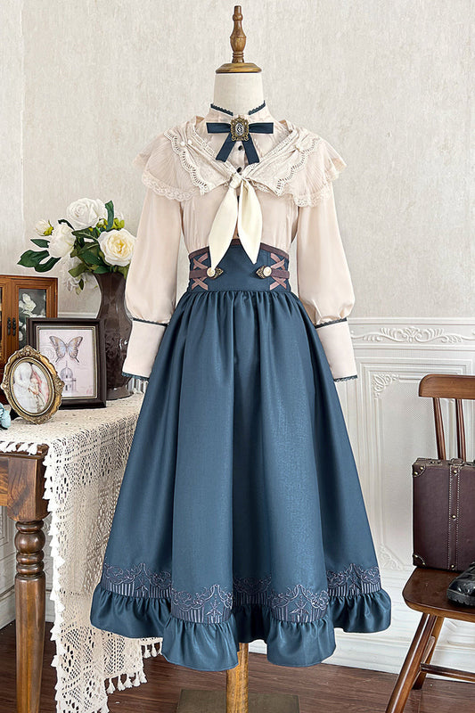 [pre-order] Retro Lolita Classic Blouse Skirt Shawl Suit