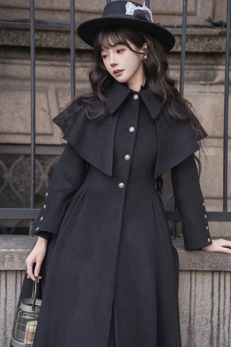 British Detective Lolita Coat + Cape + Skirt + Shirt + Bag + Brooch + Hat + Beret + Necklace
