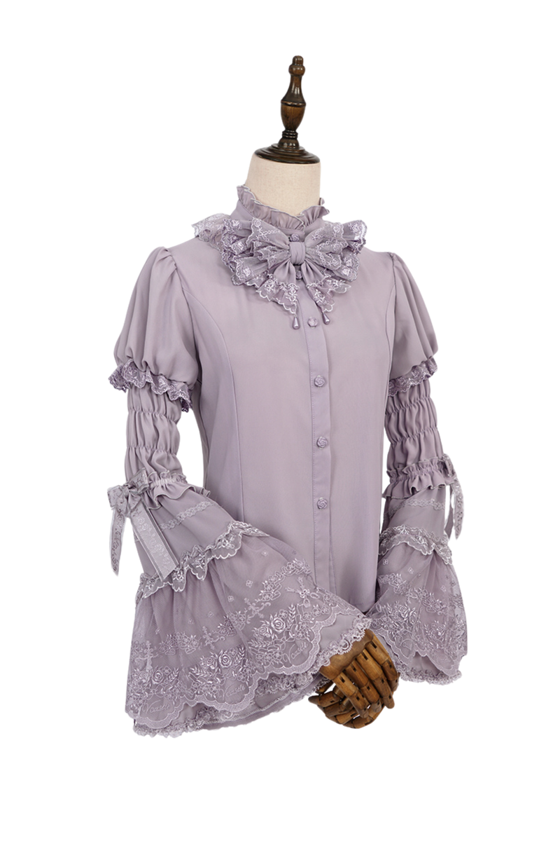 Flower Banquet Princess Sleeve Shirt + Ruffle Lolita Dress