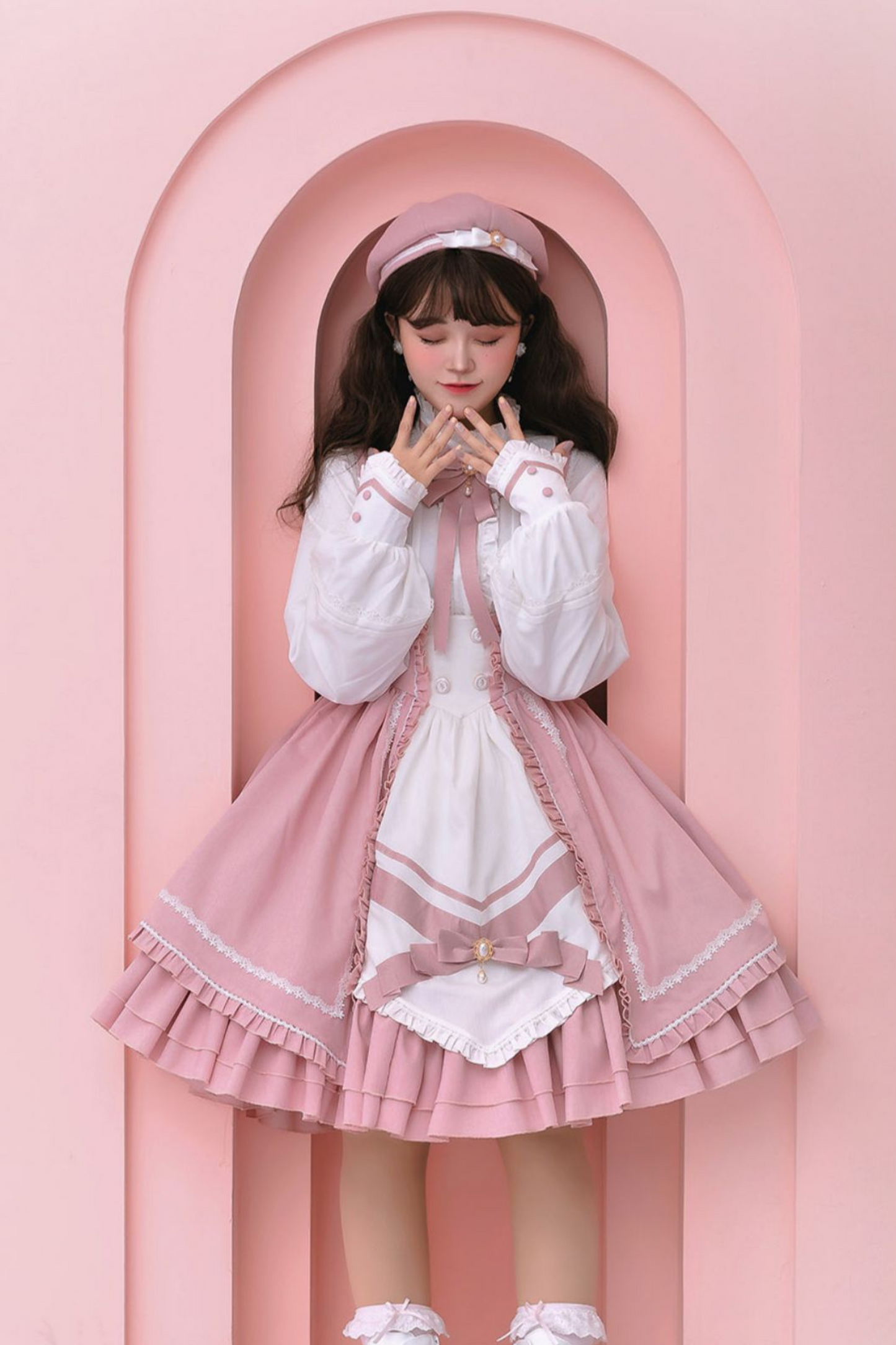 Pure Sweet Lolita Jumper Skirt + Hat + Headband