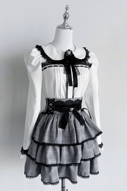 Dark Lace Top + Skirt