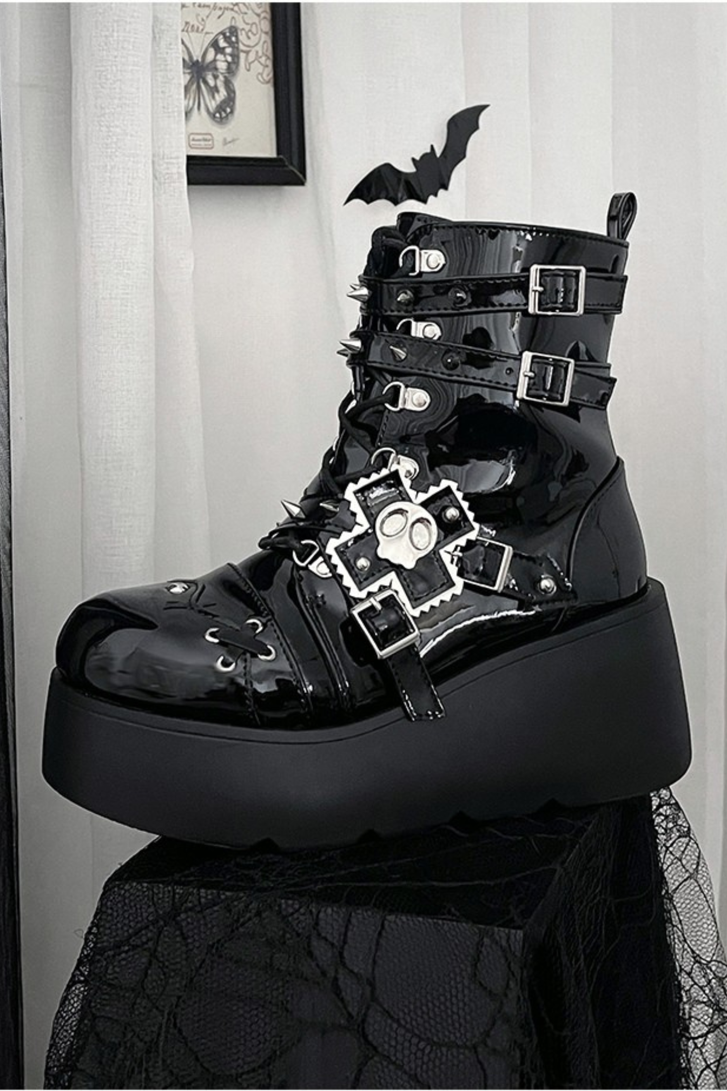 Punk Cat Small Skull Boots