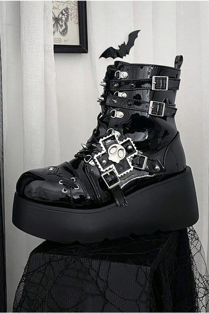 Punk Cat Small Skull Boots