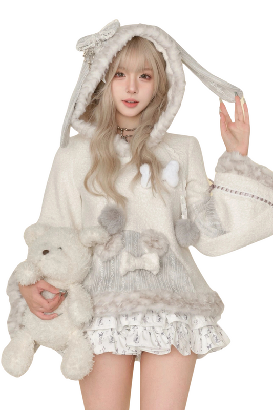 Sweet Rabbit Hood Top + Tiered Skirt
