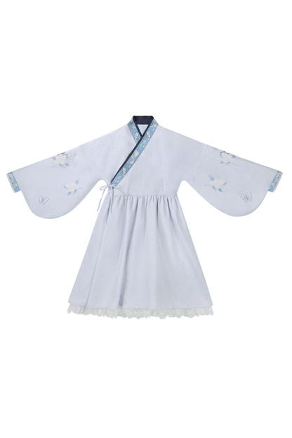Chinese-style Plum Blossom Dress + Apron Skirt
