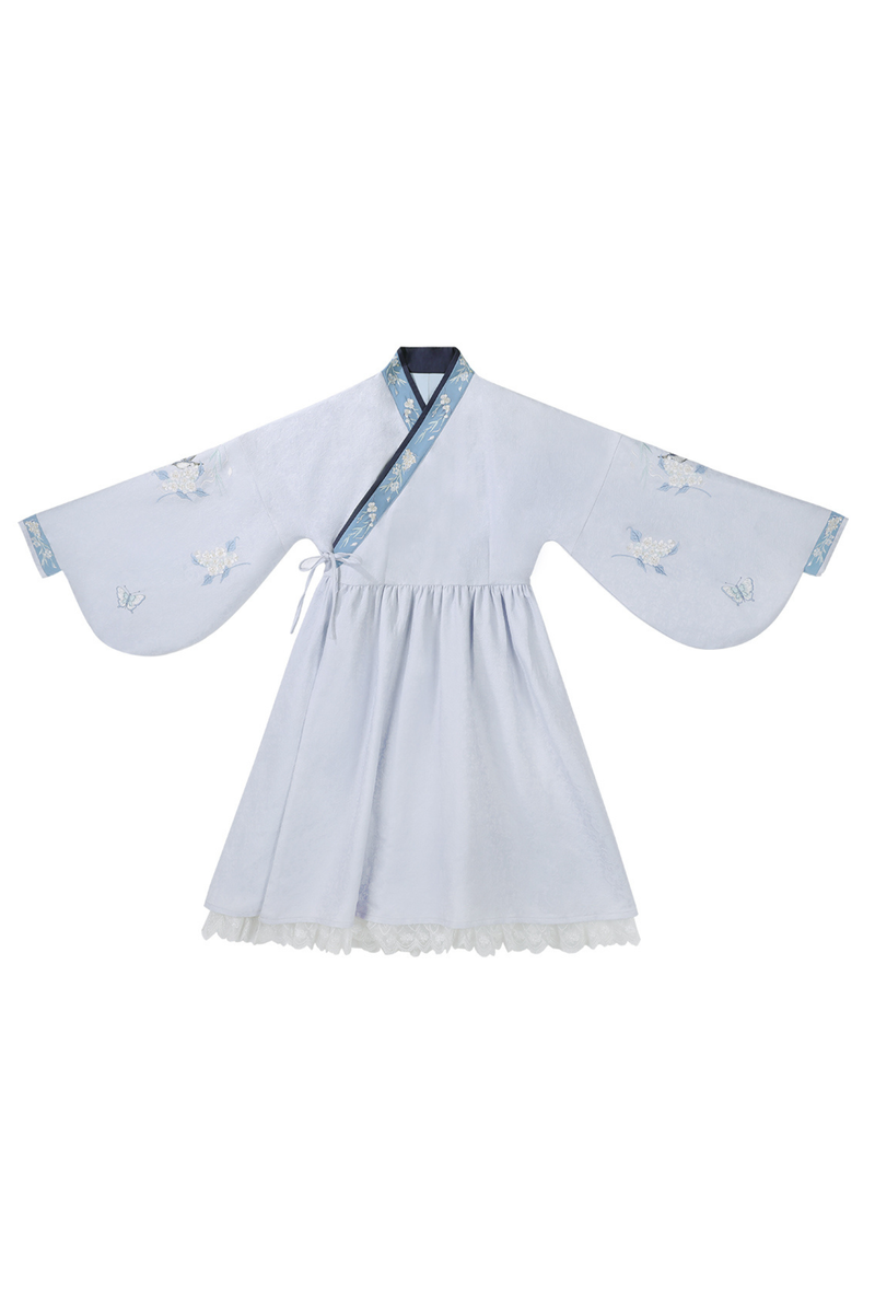 Chinese-style Plum Blossom Dress + Apron Skirt