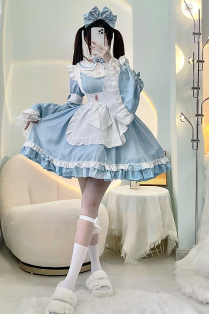 And Blue Lolita Maid Dress