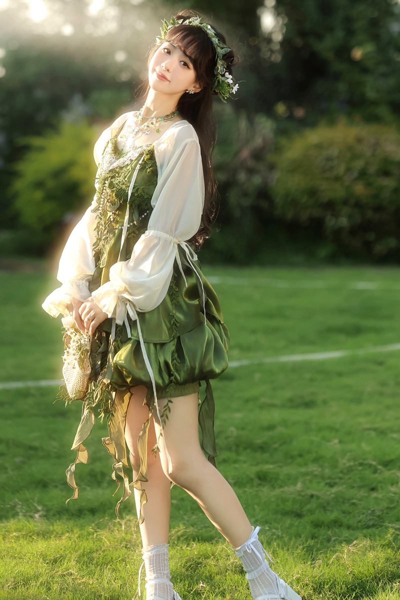 Forest Girl Chinese-style Dress + Top + Skirt
