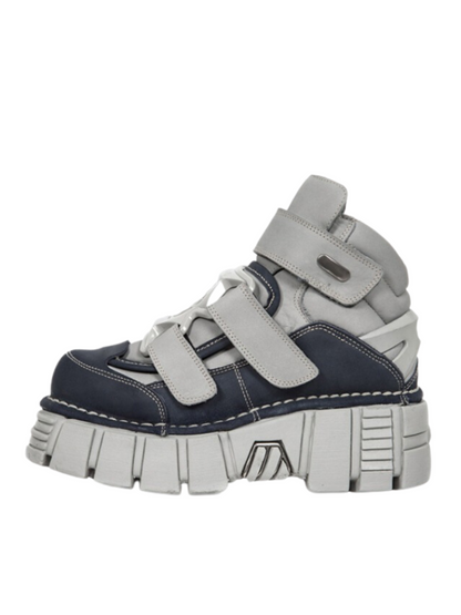 Metal Velcro High Top Platform Sneakers Shoes