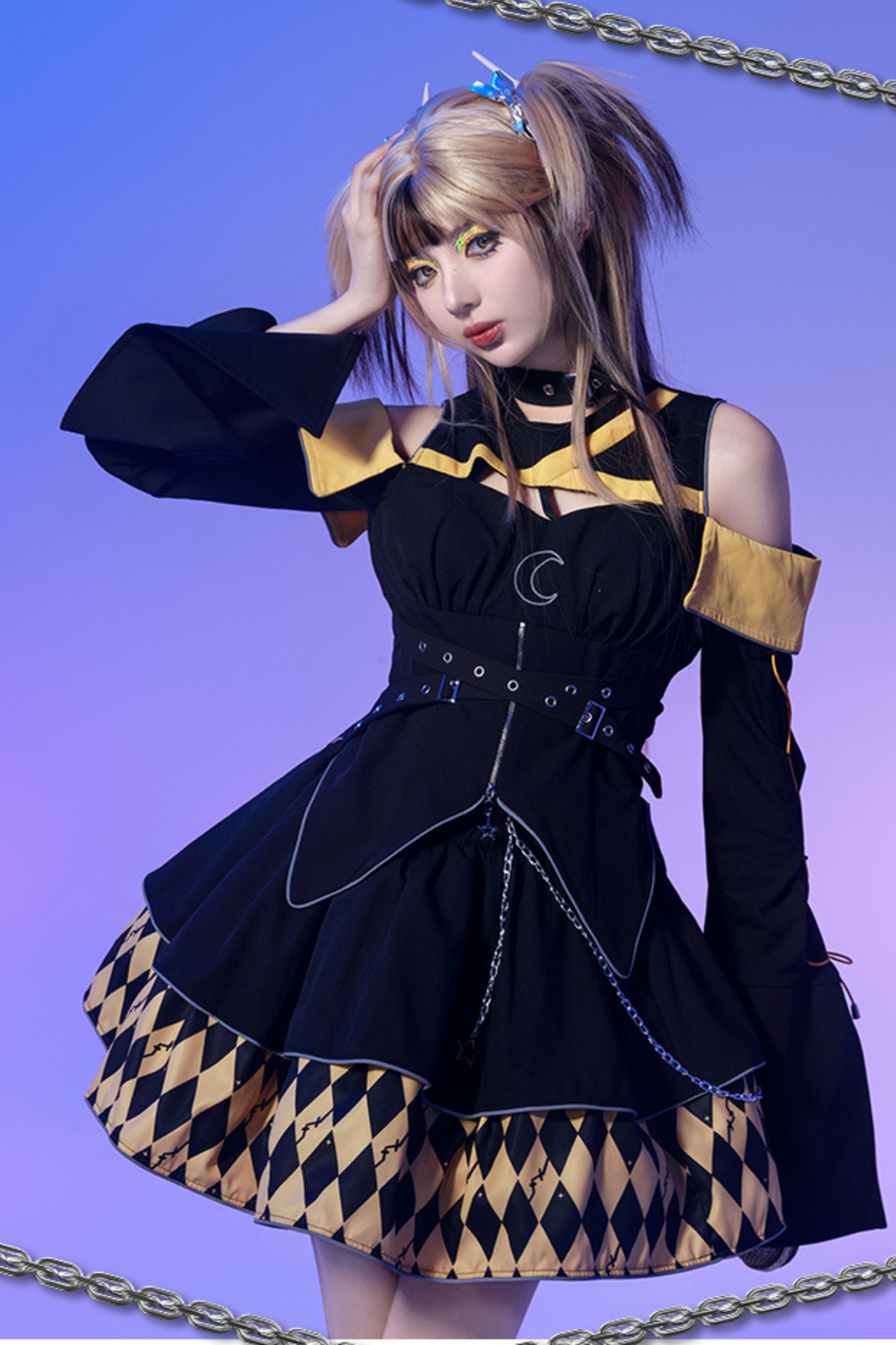 Magical Girl Combat Virtual Top + Flare Skirt + Leg Warmers
