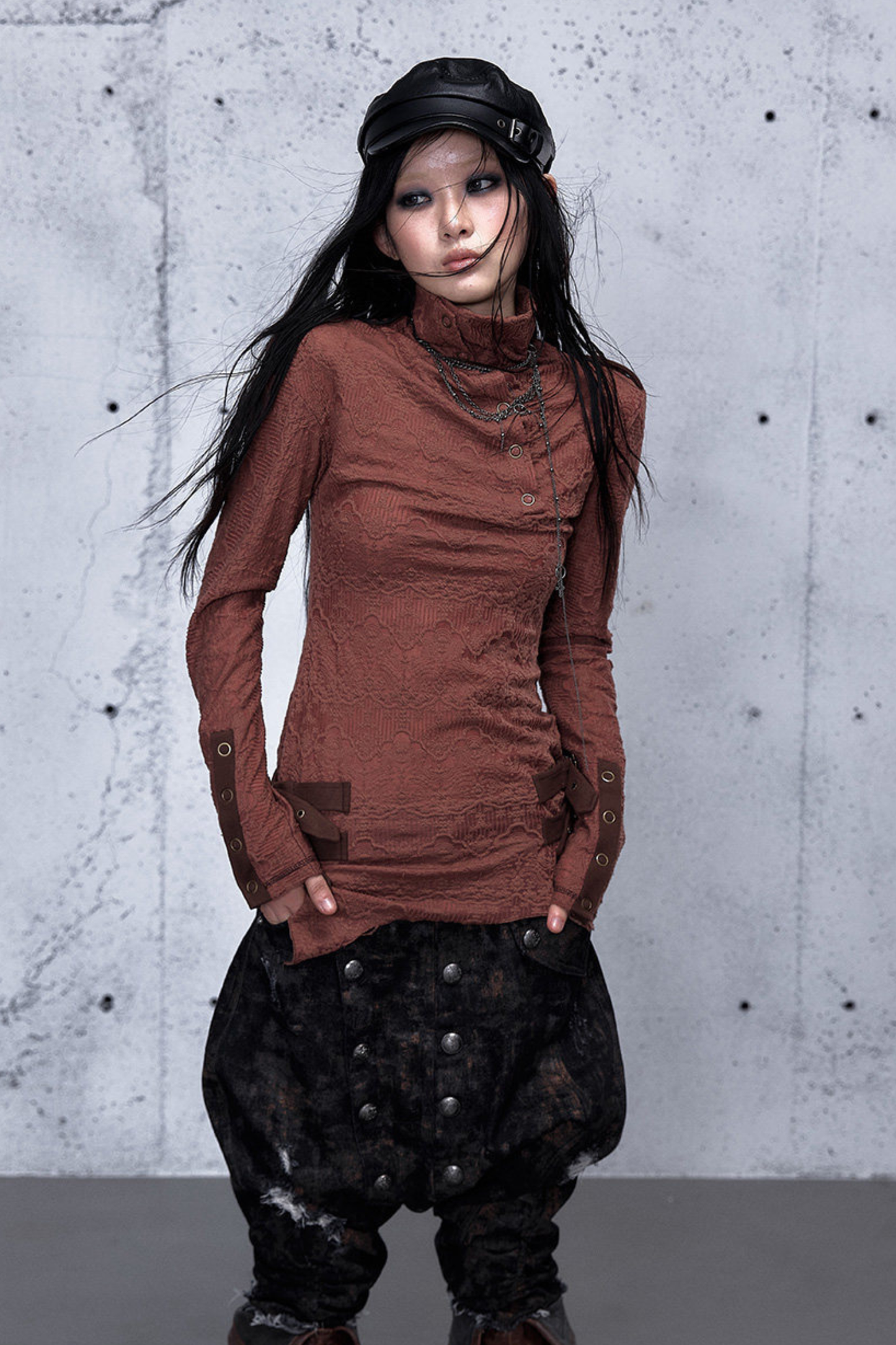 Retro Asymmetric Knit Sweater