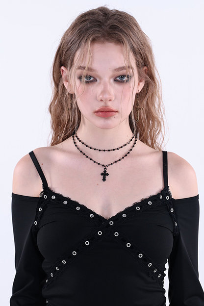 Lace Trim Off-shoulder Top