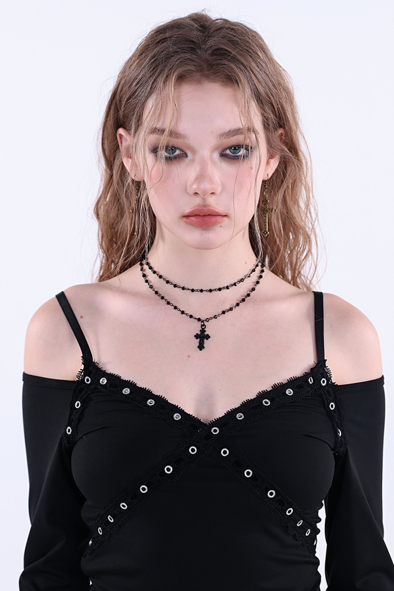 Lace Trim Off-shoulder Top