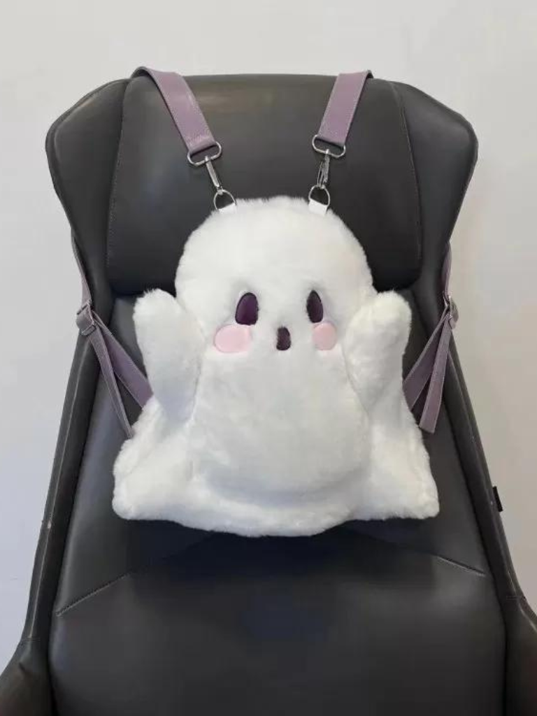 Fluffy White Ghost Backpack