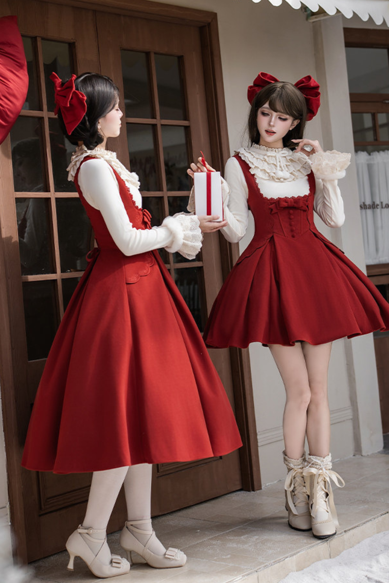 Velvet Rose Suspender Dress + Top + Bow