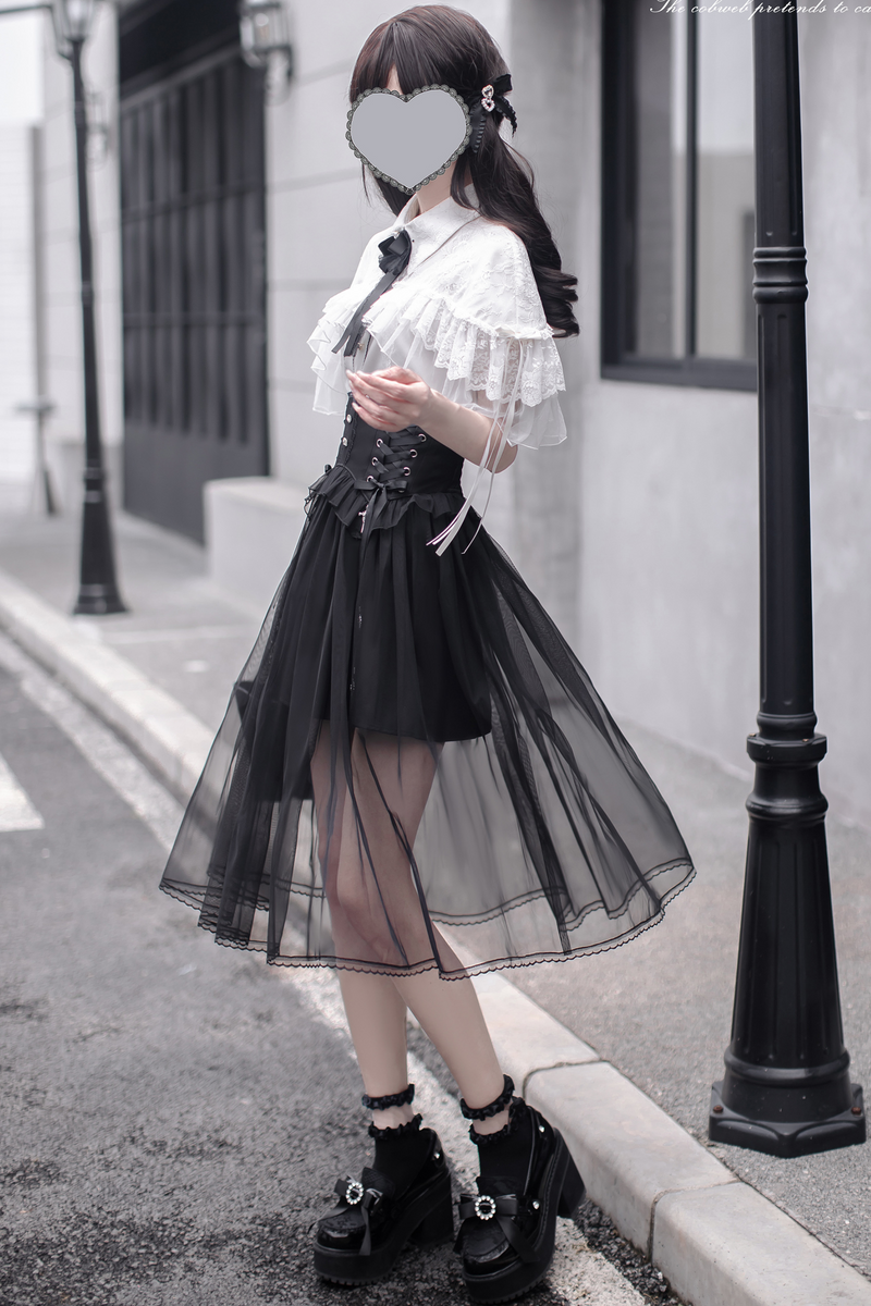 [pre-order] Jirai Cape Top + Sheer Skirt + Ribbon