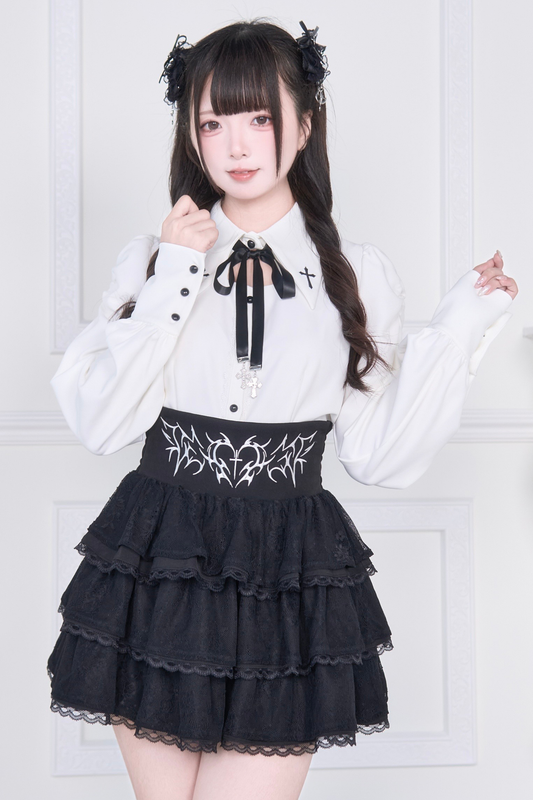 Cross Embroidery Shirt + Skirt