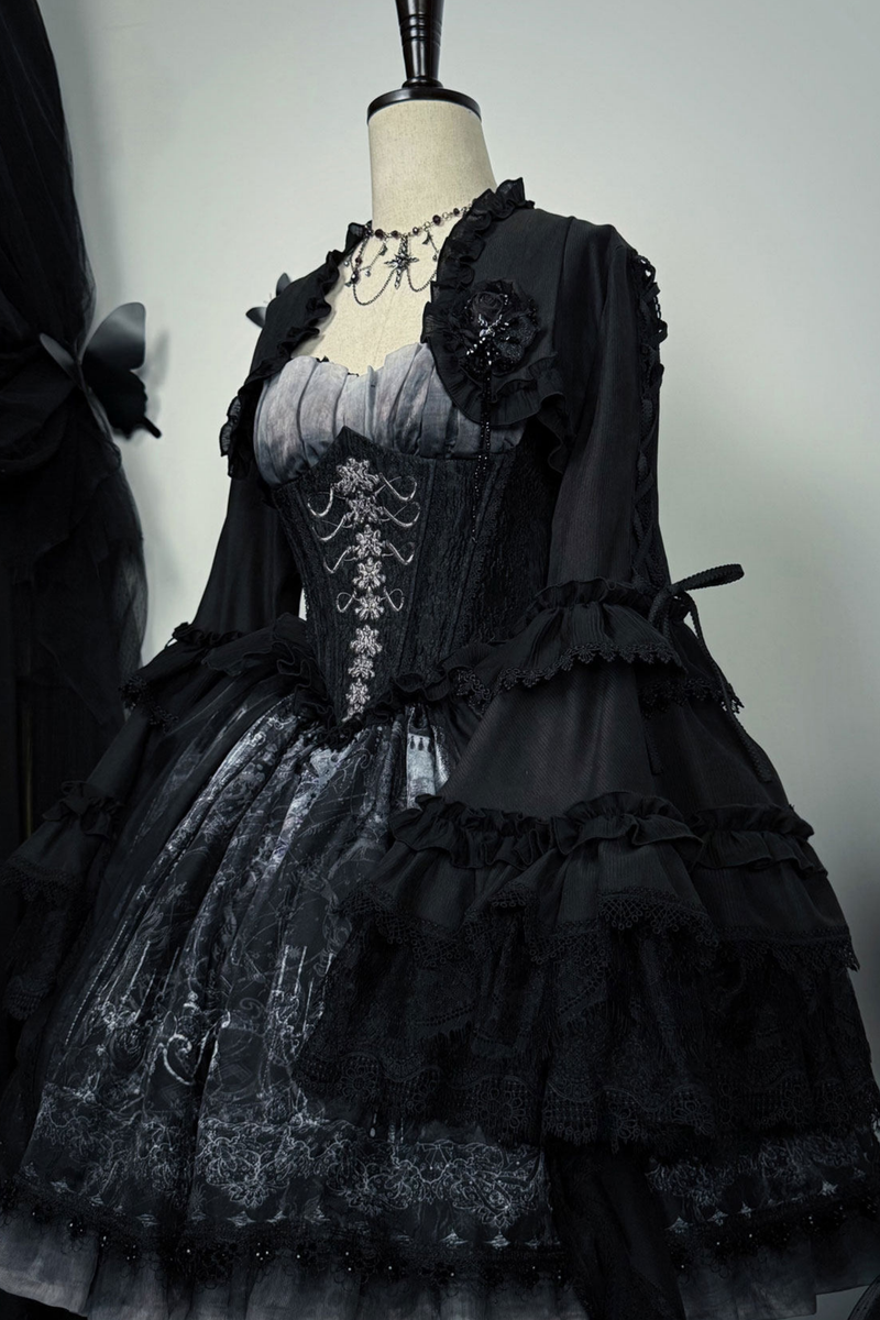 Gothic Lolita Jumper Skirt + Jacket + Skirt + Shirt + Corset + Accessories