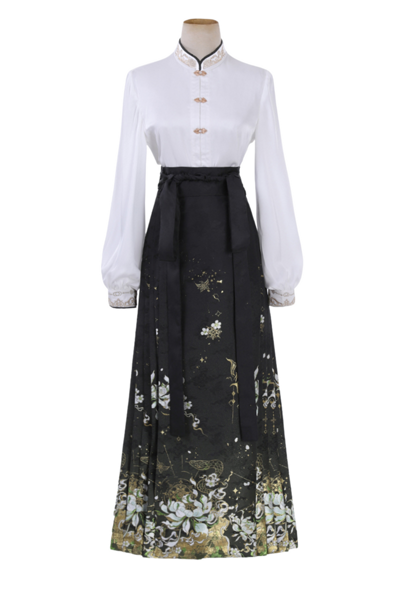 [pre-order] Dark Chinese-style Shirt + Cape + Skirt