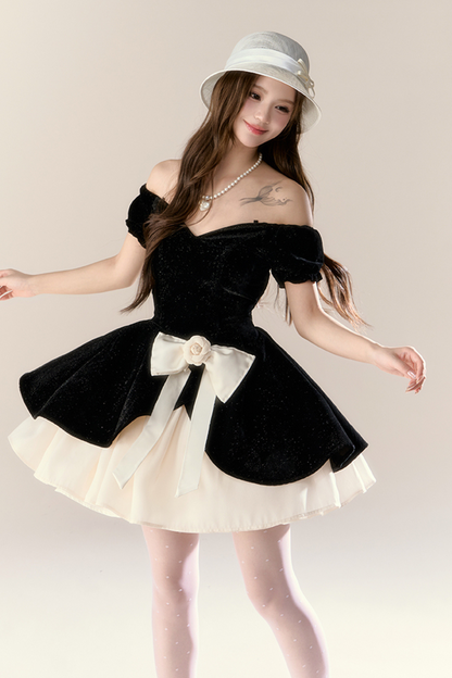 Velvet French Black Dress
