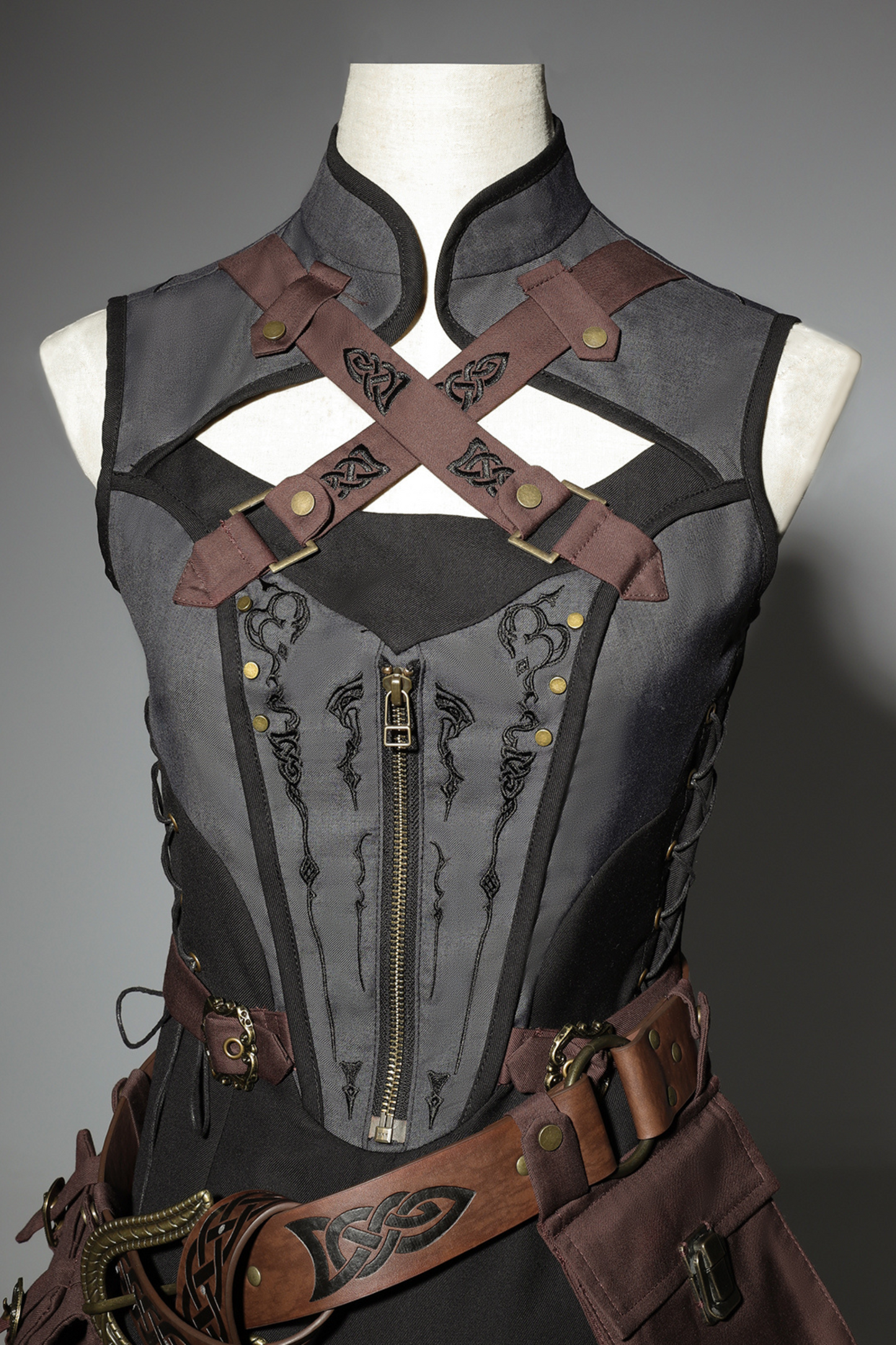 [reserved Item] Punk Style Dark Gothic Dress + Shorts + Shawl + Sleeves + Belt Bag