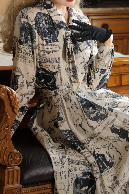 Lantern Sleeve Ribbon Handsome Blouse