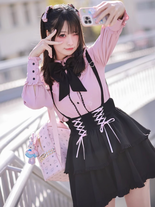 Jirai Blouse + Suspender Skirt Set