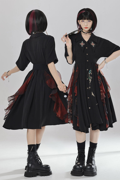 Chinese-style Embroidery Dress + Belt + Girdle