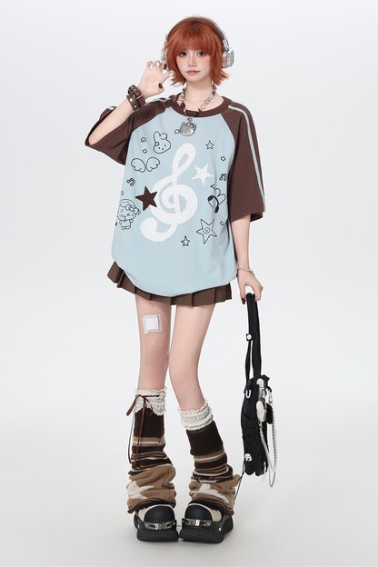 Music Raglan Oversized Top