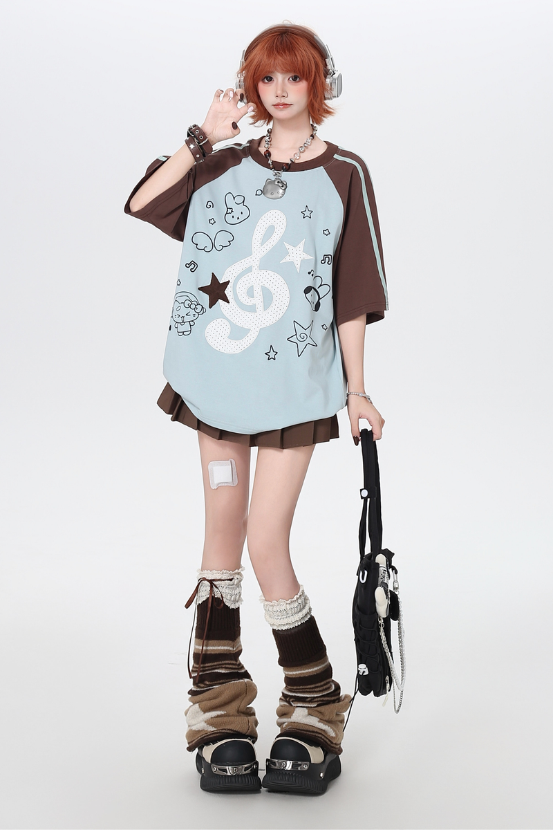 Music Raglan Oversized Top