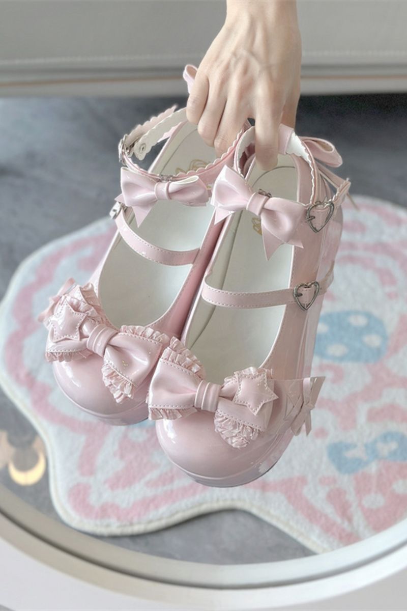 Biscuit Lolita Ruffle Ribbon Shoes