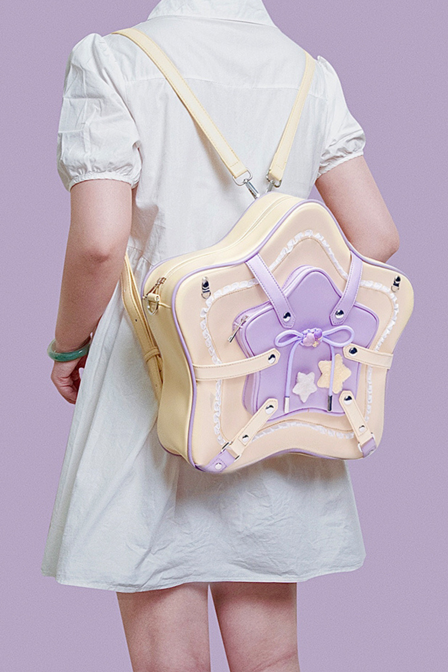 Cream Star Contrast Sweet Bag
