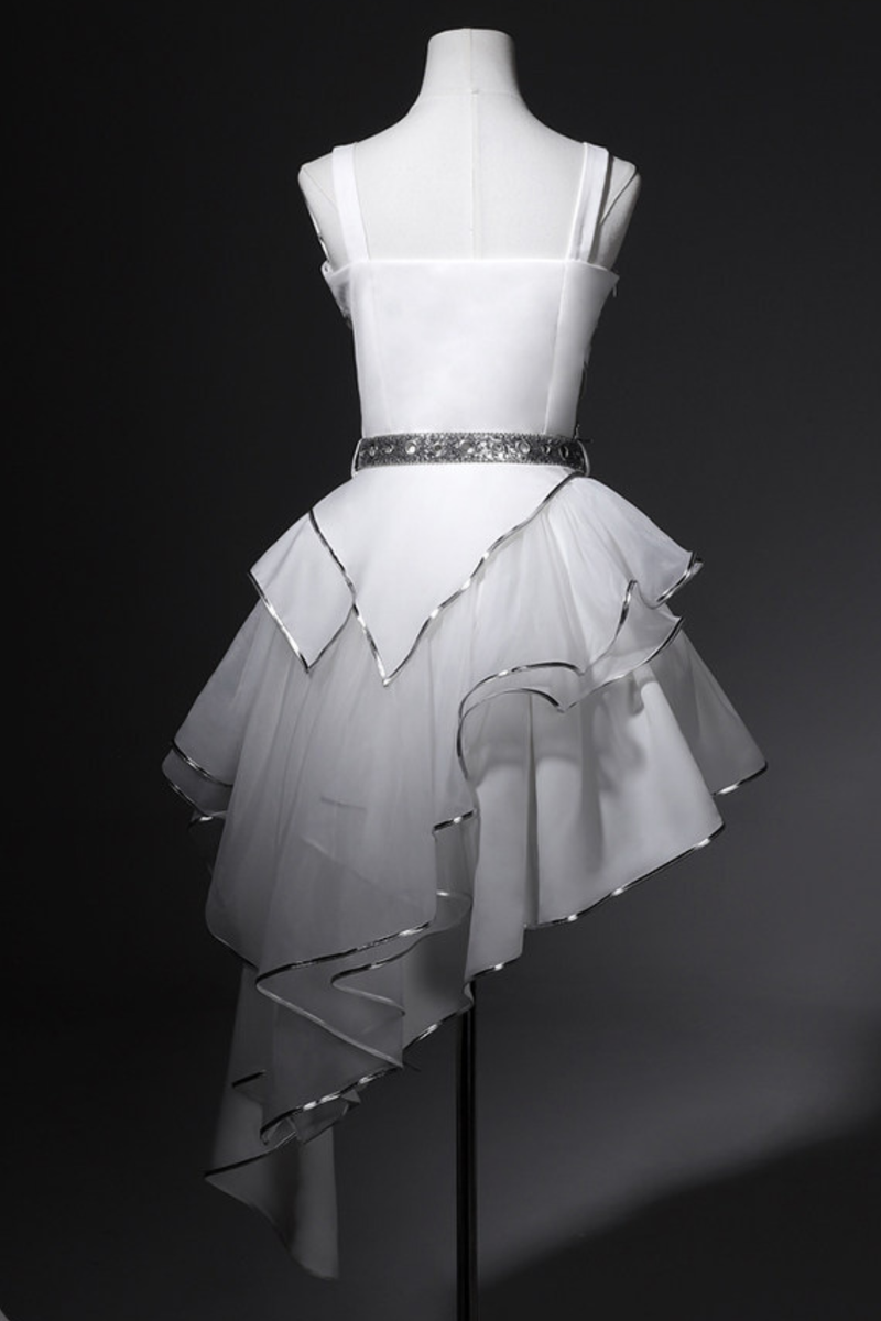 Silver Cyberpunk Lolita Dress + Sleeves + Belt