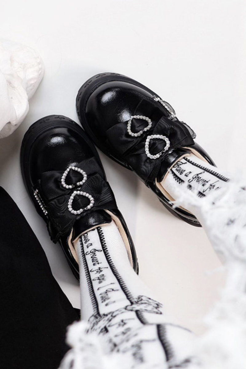 Ribbon Heart Platform Shoes