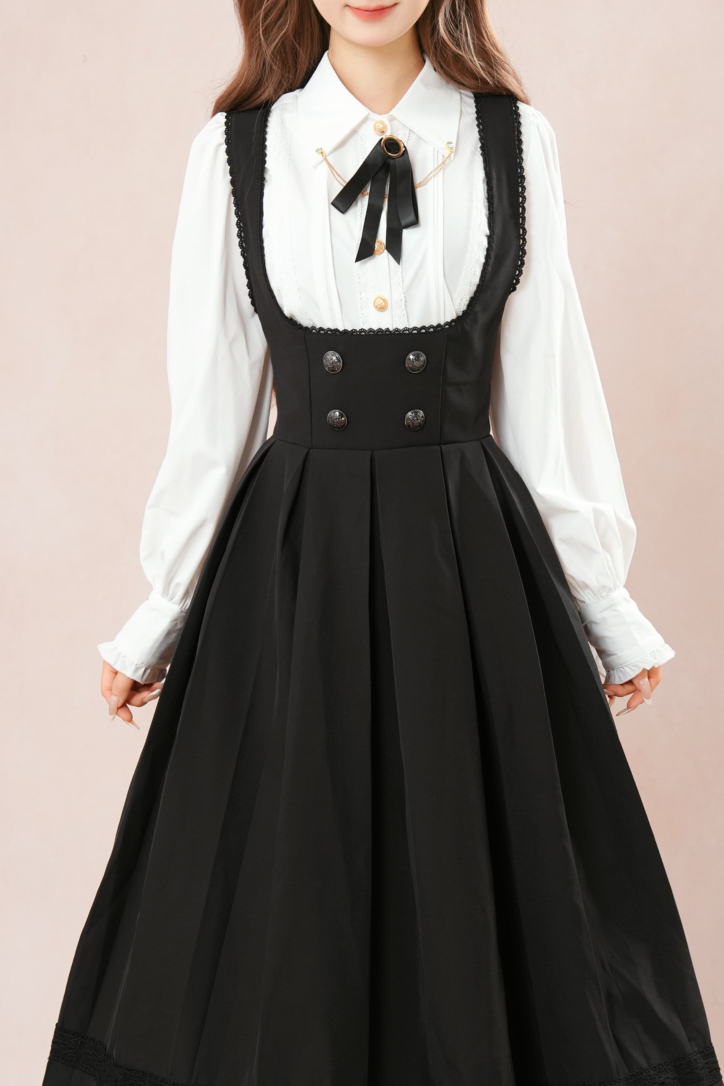 French Flare Suspender Skirt + Shirt