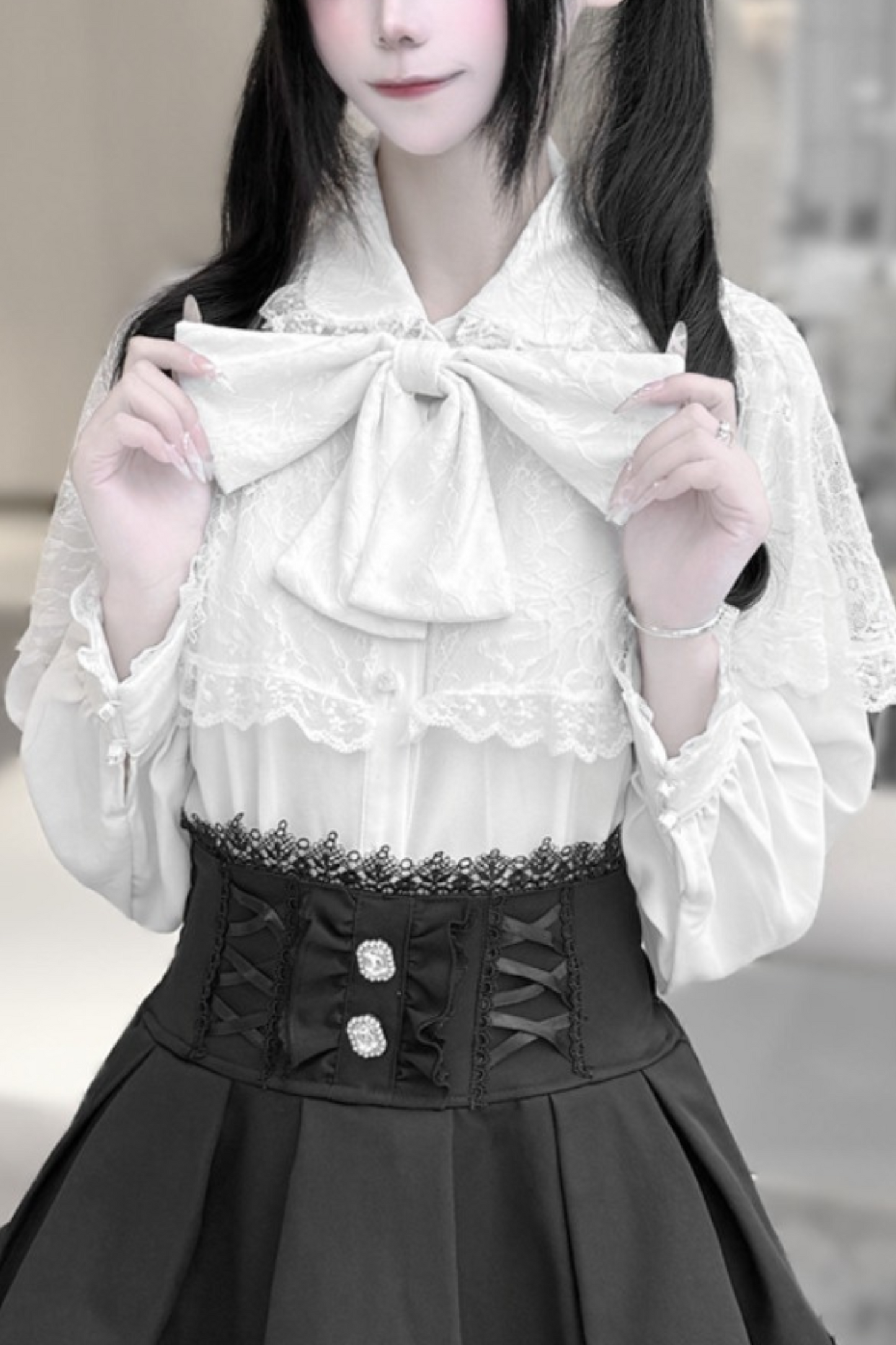 Dark Moon Shadow Cloak Veil Shirt + Skirt