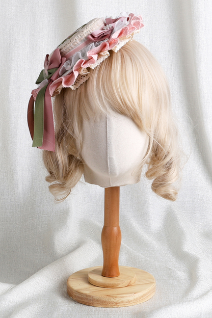 Country Bouquet Lolita Hood + Flat Hat + Clip Hat + Hair Band