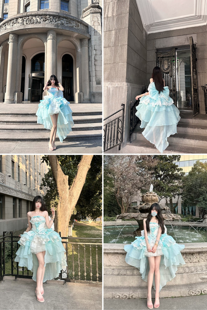 [pre-order] Paraiba Tourmaline Rose Long Tail Beauty Dress Set