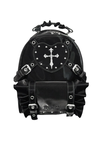 Dark Cross Ruffle Backpack