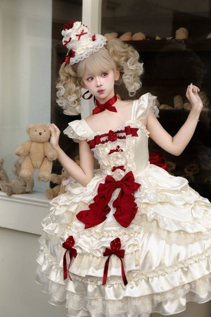 Sweet Pure Lolita Dress + Tail + Ribbon
