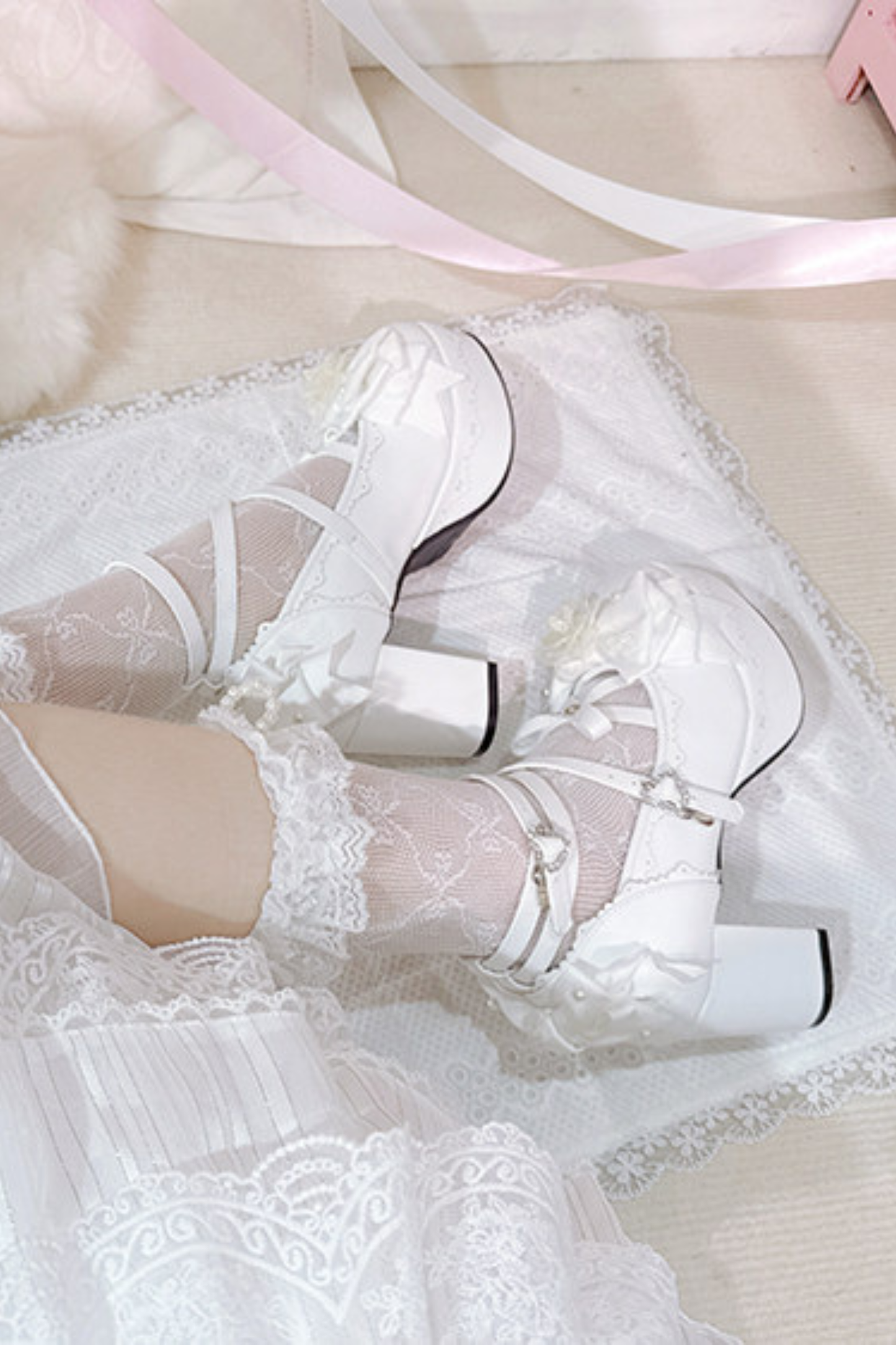 Flower Ribbon Dance Lolita Heels
