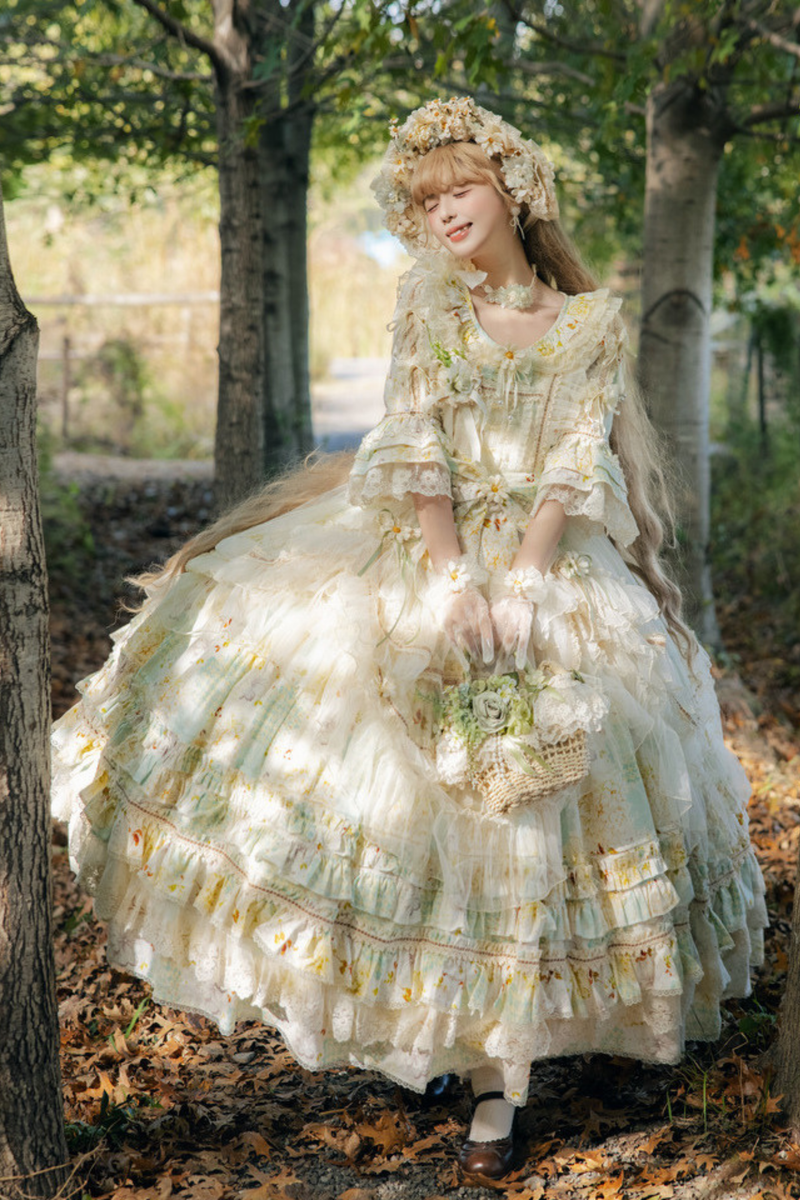 Daisy Wedding Lolita Hat + Gloves + Bag + Necklace