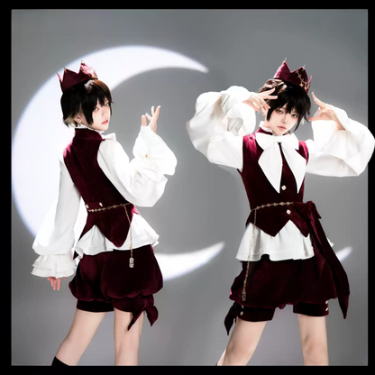 Hunting Rabbit Retro Red Bunny Ear Jacket + Vest + Shorts