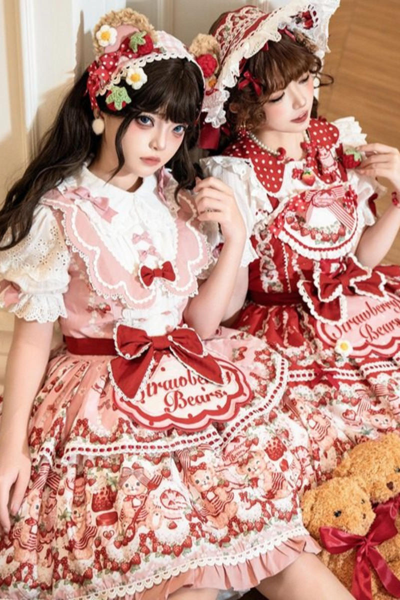 Bear Strawberry Field Lolita Jsk + Shirt