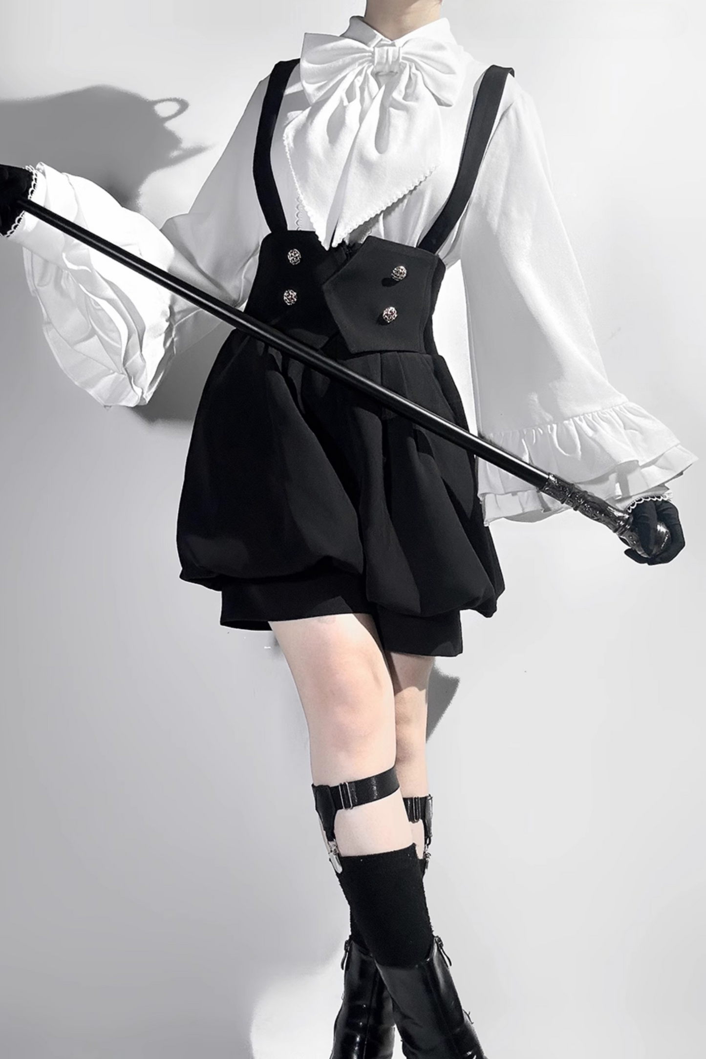 [pre-order] Retro Dark Prince Ribbon Shirt + Tail Shorts