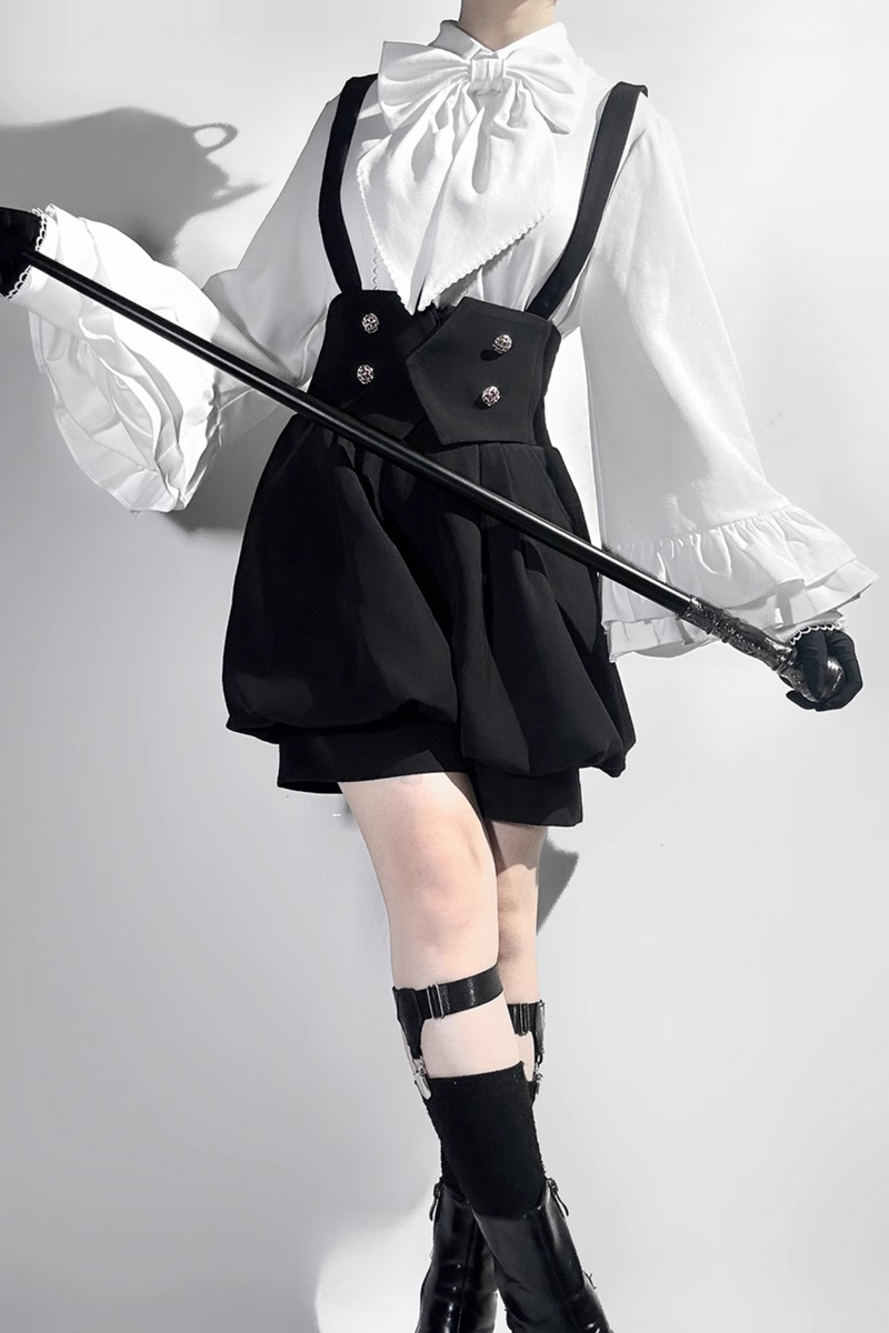 [pre-order] Retro Dark Prince Ribbon Shirt + Tail Shorts