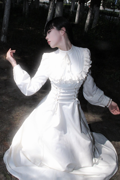 French Retro Lace Long Dress