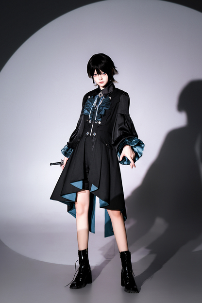 Dark Mode Asymmetric Jacket + Dress + Pants