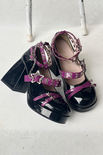 Super Pink Gothic Mary Jane Shoes