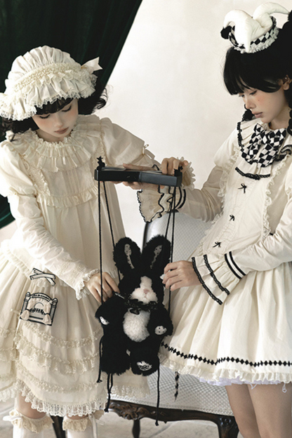 [pre-order] Marionette Lolita Jumper Skirt + Ruffle Collar Top + Flare Skirt + Lolita Dress